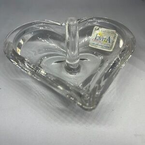 Avita Crystal Heart Ring Holder Clear 24% Lead Crystal Made in Germany